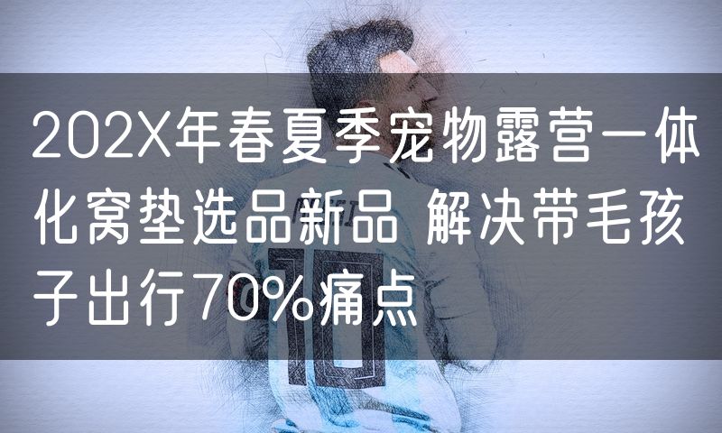 202X年春夏季宠物露营一体化窝垫选品新品 解决带毛孩子出行70%痛点