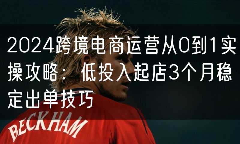 2024跨境电商运营从0到1实操攻略：低投入起店3个月稳定出单技巧
