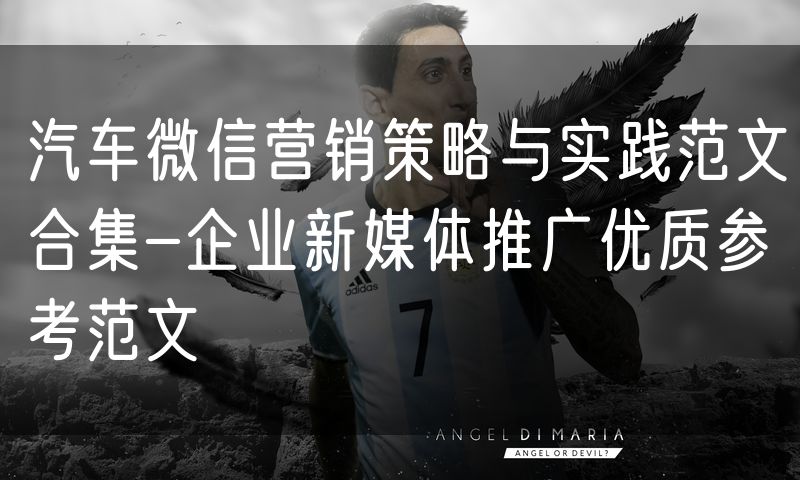 汽车微信营销策略与实践范文合集-企业新媒体推广优质参考范文