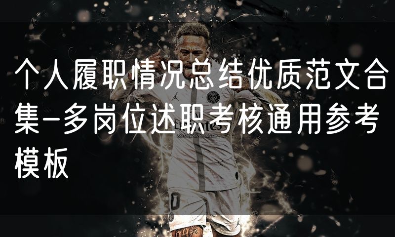 个人履职情况总结优质范文合集-多岗位述职考核通用参考模板