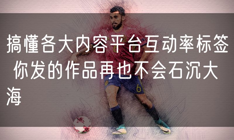 搞懂各大内容平台互动率标签 你发的作品再也不会石沉大海