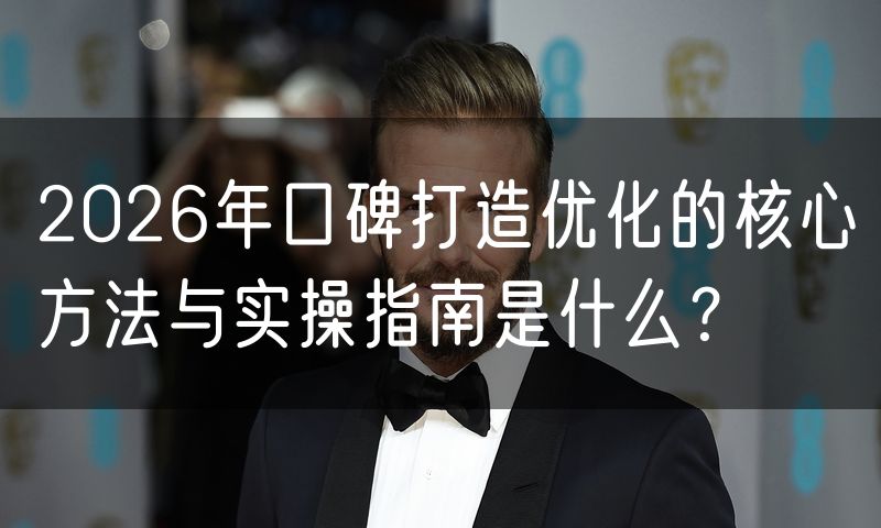 2026年口碑打造优化的核心方法与实操指南是什么?