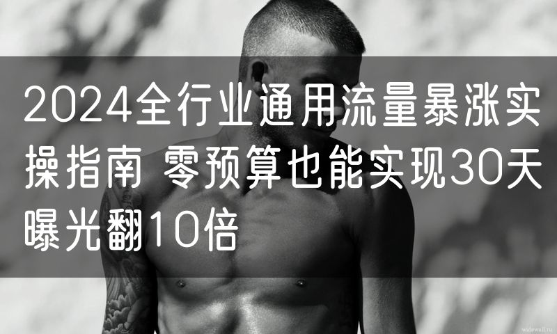 2024全行业通用流量暴涨实操指南 零预算也能实现30天曝光翻10倍