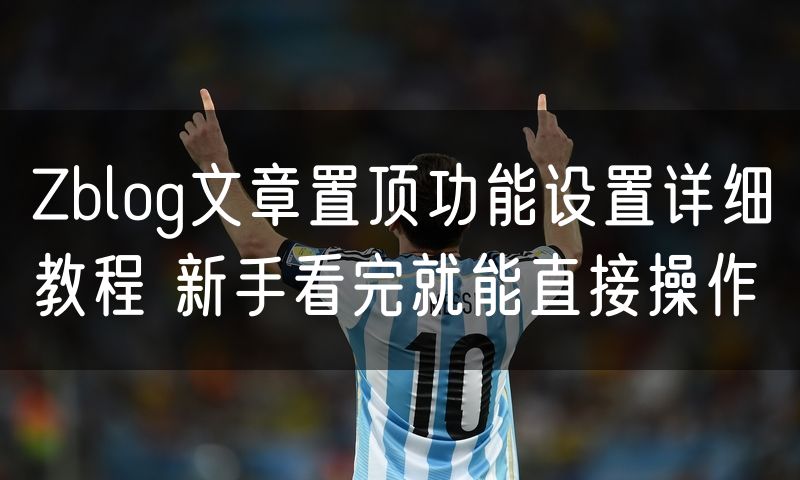 Zblog文章置顶功能设置详细教程 新手看完就能直接操作