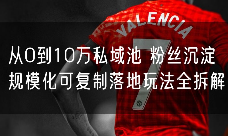 从0到10万私域池 粉丝沉淀规模化可复制落地玩法全拆解(6)