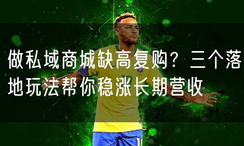 做私域商城缺高复购?三个落地玩法帮你稳涨长期营收