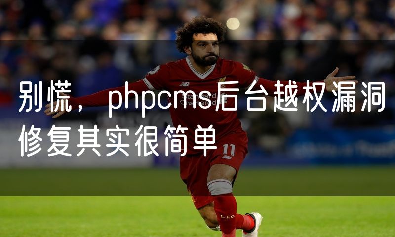 别慌，phpcms后台越权漏洞修复其实很简单