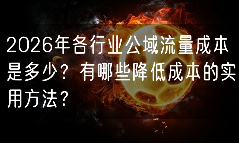 2026年各行业公域流量成本是多少？有哪些降低成本的实用方法？
