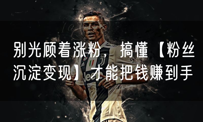 别光顾着涨粉，搞懂【粉丝沉淀变现】才能把钱赚到手