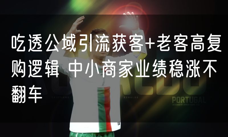 吃透公域引流获客+老客高复购逻辑 中小商家业绩稳涨不翻车