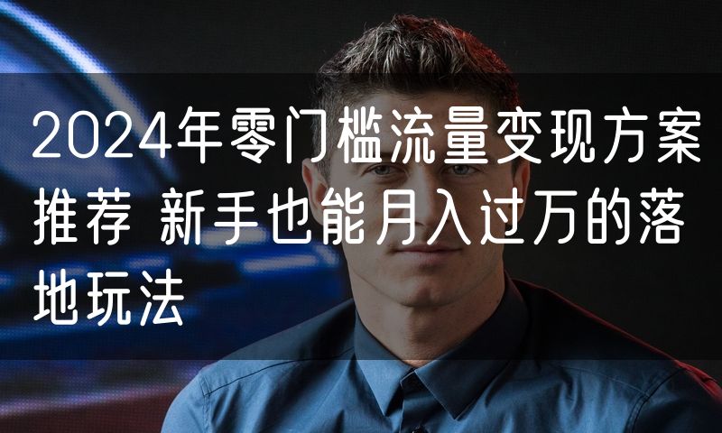 2024年零门槛流量变现方案推荐 新手也能月入过万的落地玩法