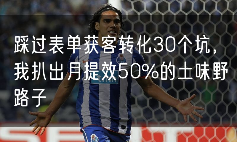 踩过表单获客转化30个坑，我扒出月提效50%的土味野路子