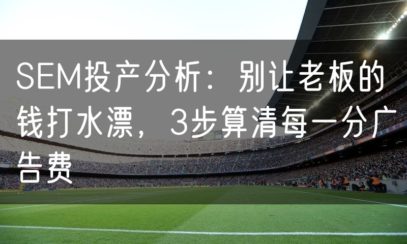 SEM投产分析：别让老板的钱打水漂，3步算清每一分广告费(9)