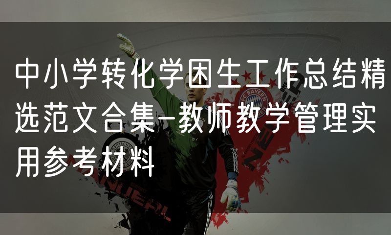 中小学转化学困生工作总结精选范文合集-教师教学管理实用参考材料