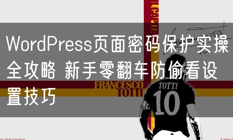 WordPress页面密码保护实操全攻略 新手零翻车防偷看设置技巧