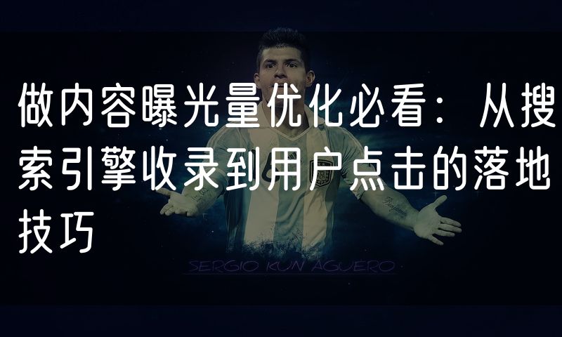 做内容曝光量优化必看：从搜索引擎收录到用户点击的落地技巧