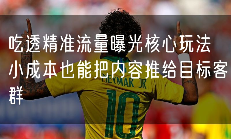 吃透精准流量曝光核心玩法 小成本也能把内容推给目标客群