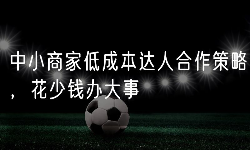 中小商家低成本达人合作策略，花少钱办大事(15)