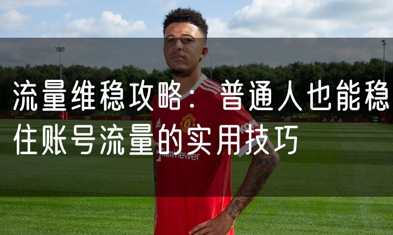 流量维稳攻略:普通人也能稳住账号流量的实用技巧