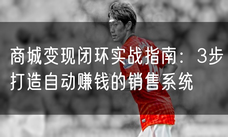 商城变现闭环实战指南：3步打造自动赚钱的销售系统