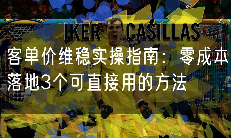 客单价维稳实操指南:零成本落地3个可直接用的方法