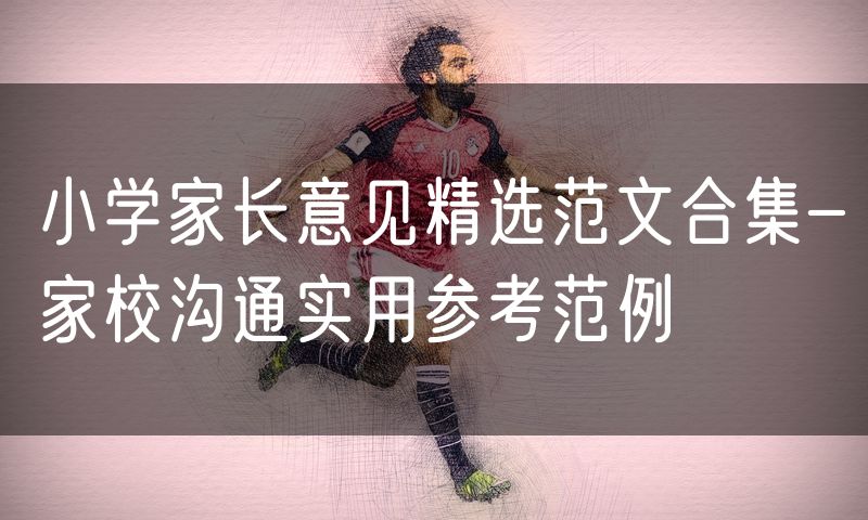 小学家长意见精选范文合集-家校沟通实用参考范例