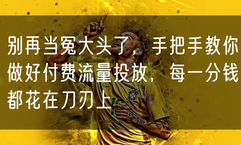 别再当冤大头了,手把手教你做好付费流量投放,每一分钱都花在刀刃上