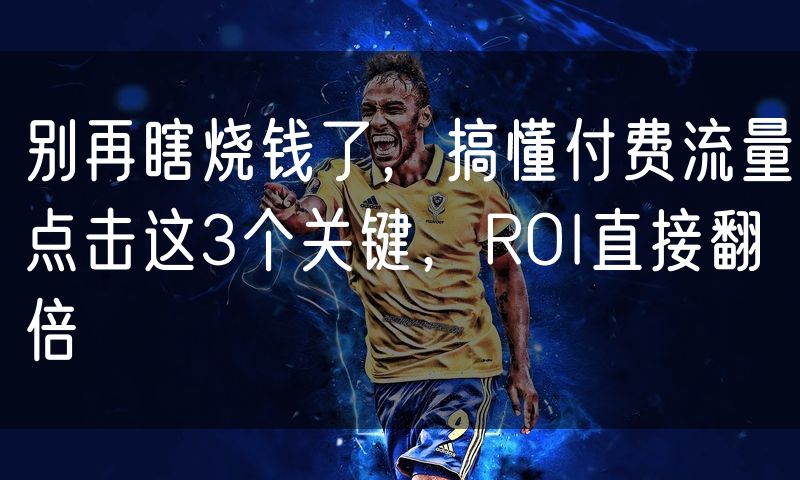 别再瞎烧钱了,搞懂付费流量点击这3个关键,ROI直接翻倍