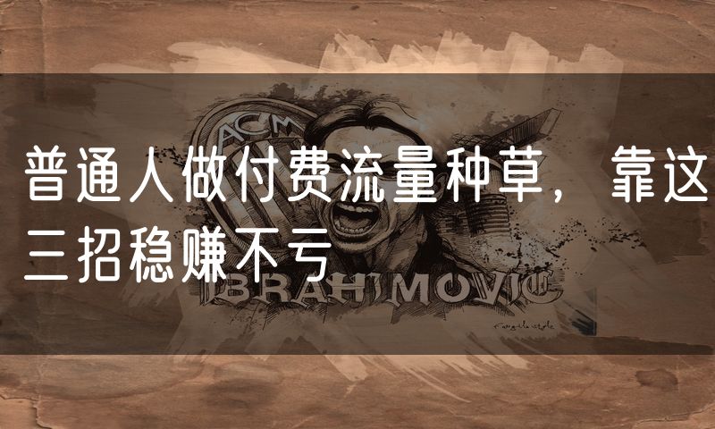 普通人做付费流量种草，靠这三招稳赚不亏