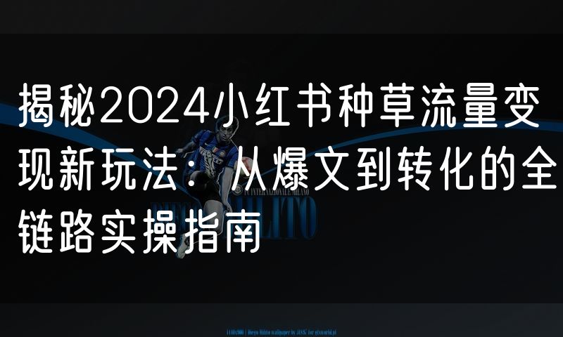 揭秘2024小红书种草流量变现新玩法:从爆文到转化的全链路实操指南(6)