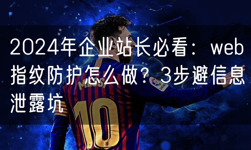 2024年企业站长必看:web指纹防护怎么做?3步避信息泄露坑