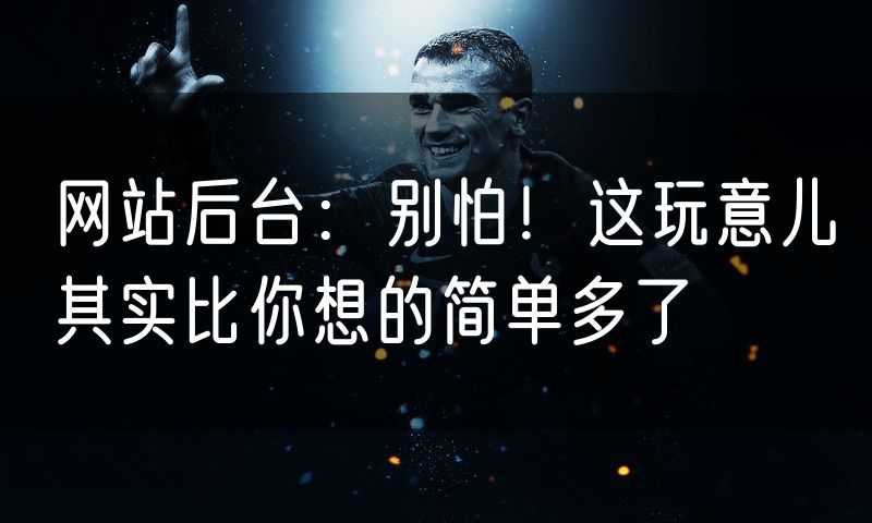 网站后台：别怕！这玩意儿其实比你想的简单多了