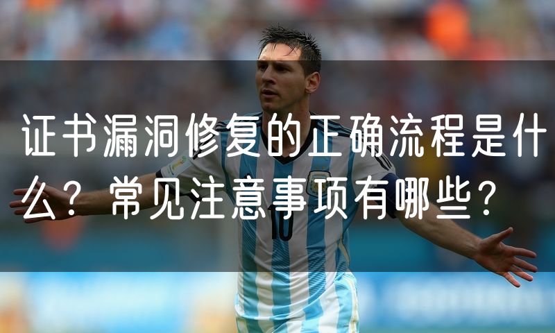 证书漏洞修复的正确流程是什么?常见注意事项有哪些?