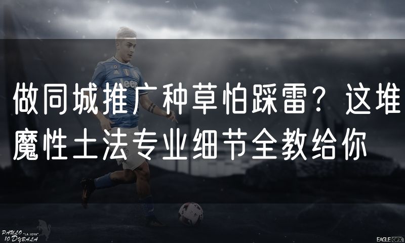 做同城推广种草怕踩雷?这堆魔性土法专业细节全教给你