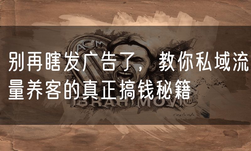 别再瞎发广告了，教你私域流量养客的真正搞钱秘籍