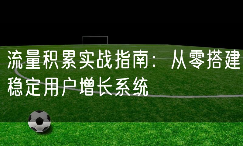 流量积累实战指南:从零搭建稳定用户增长系统