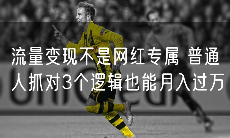 流量变现不是网红专属 普通人抓对3个逻辑也能月入过万
