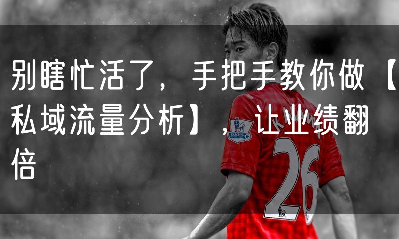 别瞎忙活了,手把手教你做【私域流量分析】,让业绩翻倍