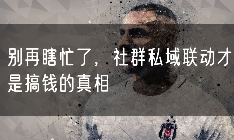 别再瞎忙了,社群私域联动才是搞钱的真相