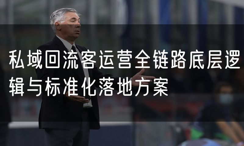 私域回流客运营全链路底层逻辑与标准化落地方案