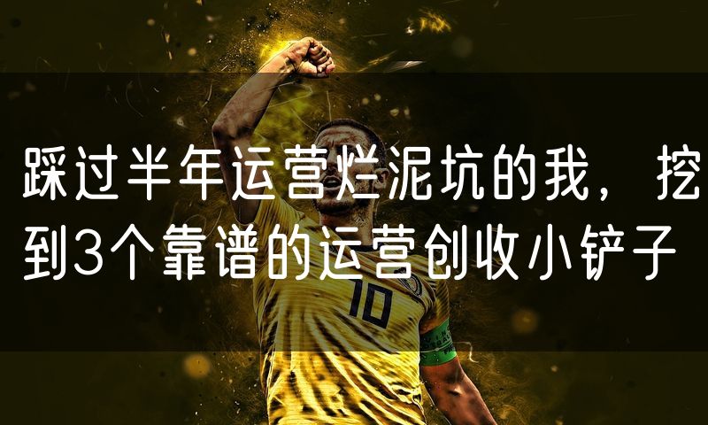 踩过半年运营烂泥坑的我,挖到3个靠谱的运营创收小铲子