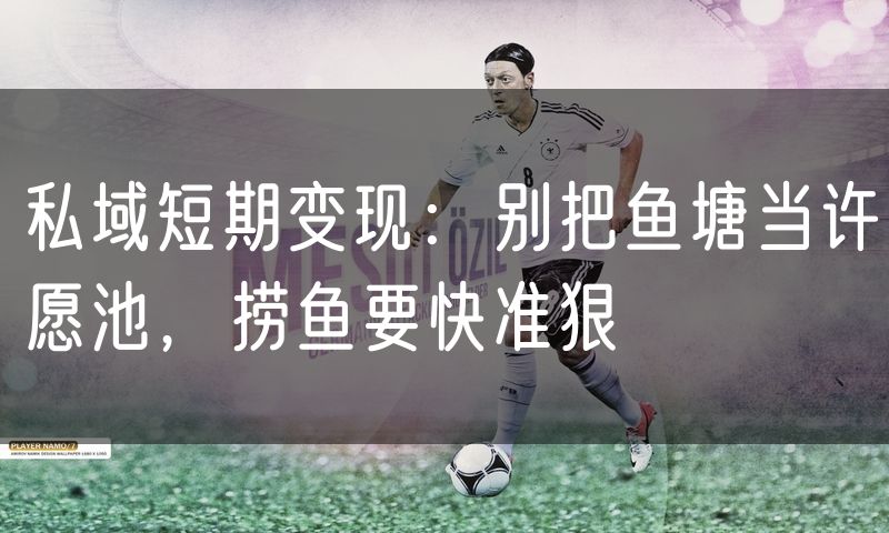 私域短期变现:别把鱼塘当许愿池,捞鱼要快准狠