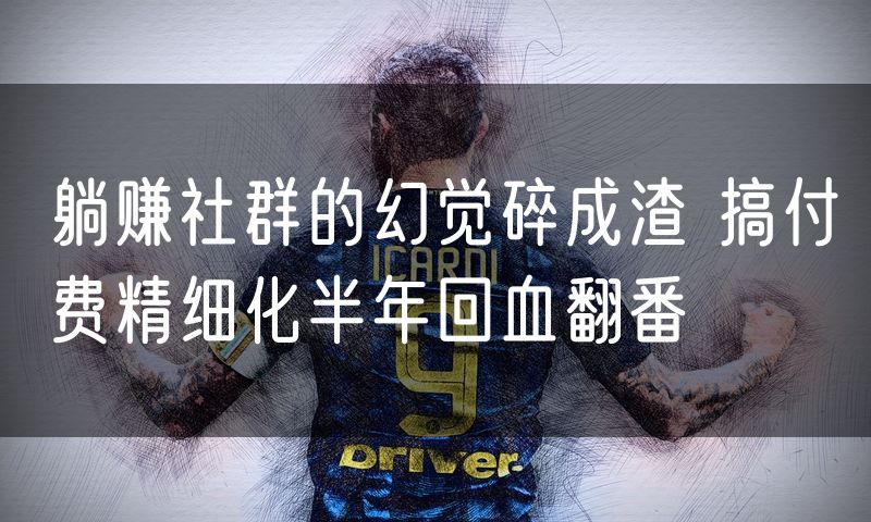 躺赚社群的幻觉碎成渣 搞付费精细化半年回血翻番