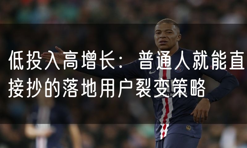 低投入高增长：普通人就能直接抄的落地用户裂变策略