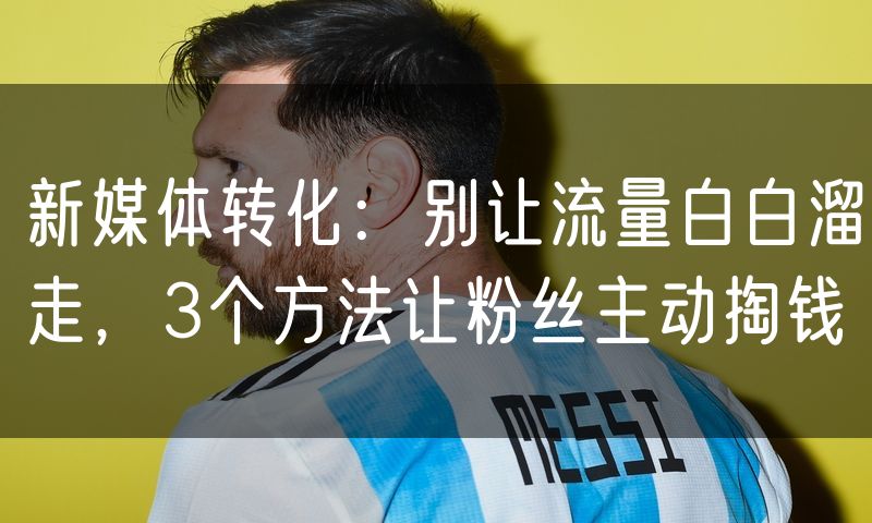 新媒体转化：别让流量白白溜走，3个方法让粉丝主动掏钱