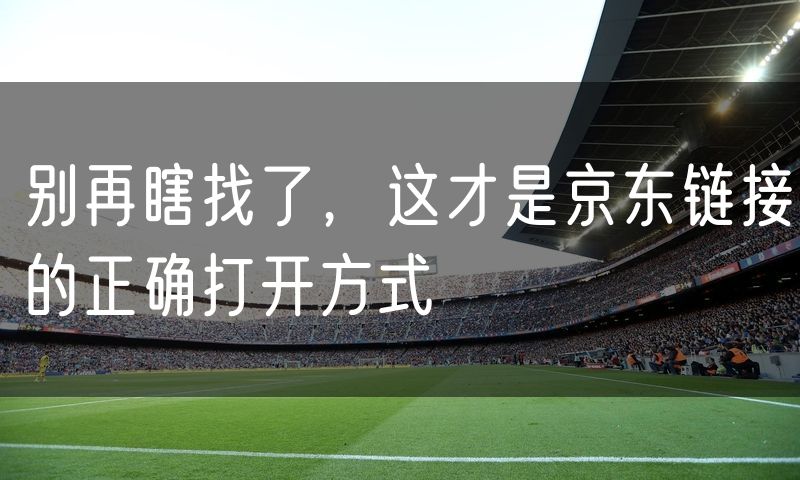 别再瞎找了，这才是京东链接的正确打开方式