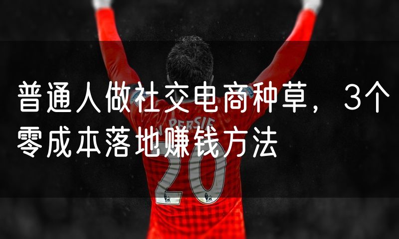 普通人做社交电商种草,3个零成本落地赚钱方法