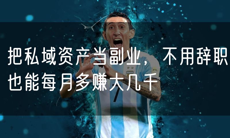 把私域资产当副业，不用辞职也能每月多赚大几千