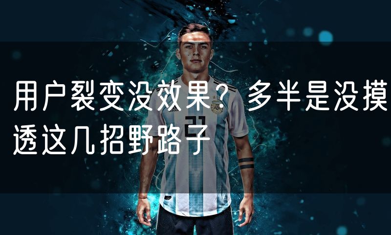 用户裂变没效果?多半是没摸透这几招野路子