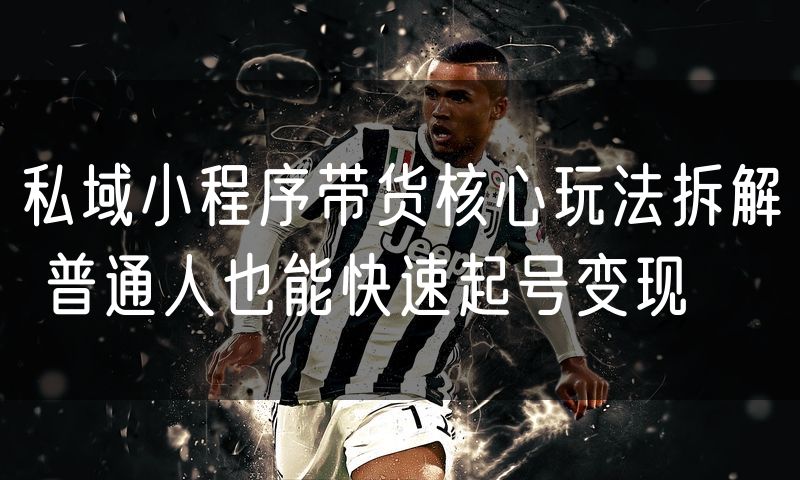 私域小程序带货核心玩法拆解 普通人也能快速起号变现